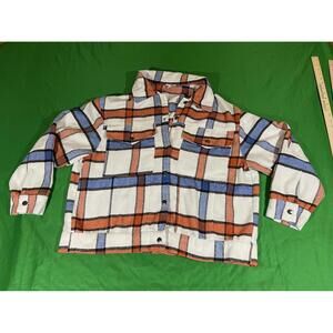 Women's Cato Plaid Flannel Long Sleeve Button Up Jacket w/flap pockets Thick !!